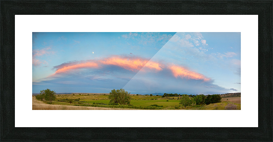 Sunset Storm Moon Longmont Boulder CO Panoram  Framed Print Print