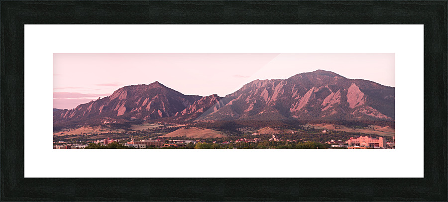 Flatiron first light Panorama Boulder CO Picture Frame print