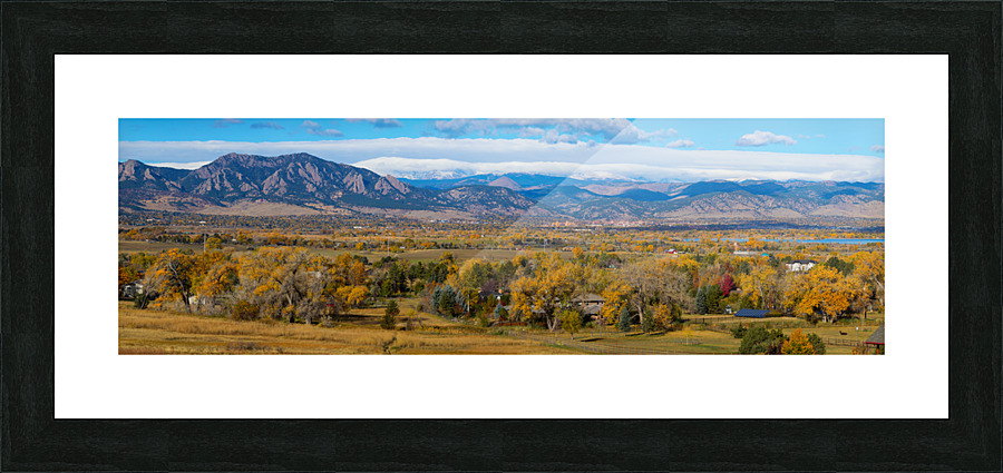 Beautiful Boulder Colorado Autumn Panoramic  Framed Print Print
