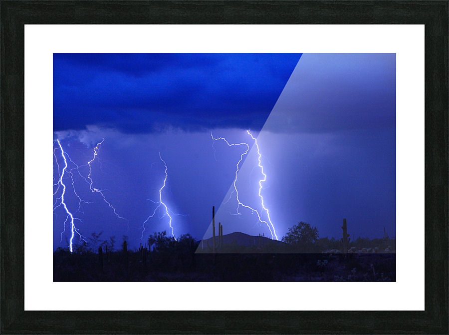 Lightning Storm in the Desert Frame print