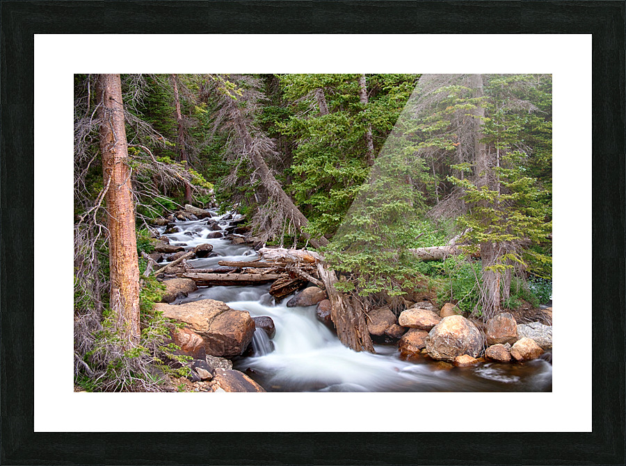 Rocky Mountains Stream Scenic Landscape  Framed Print Print