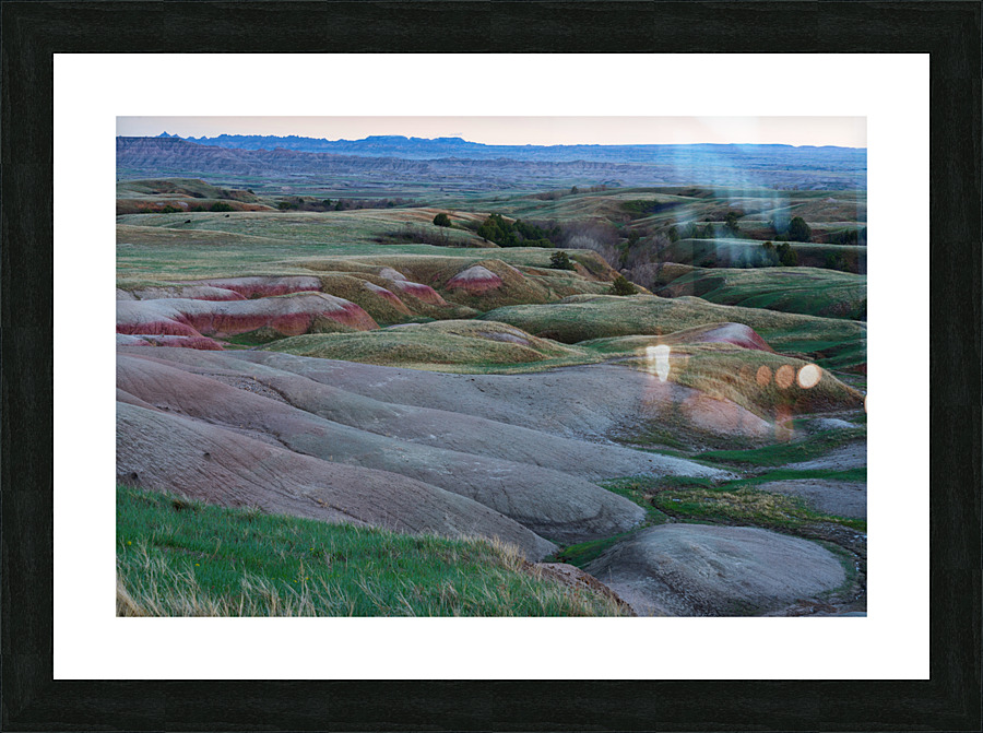 South Dakota Badlands and Refreshed Springtime Grasslands  Framed Print Print