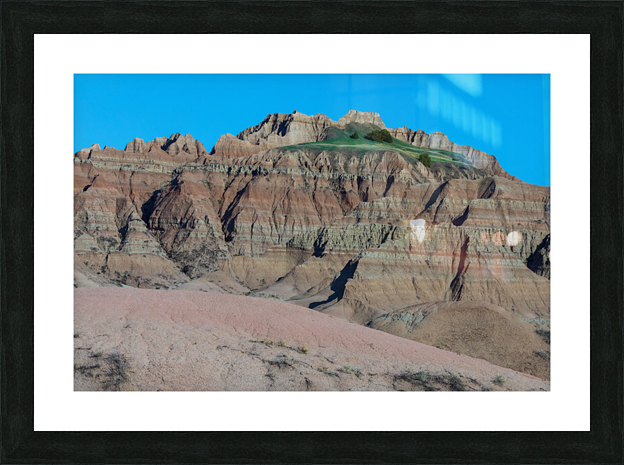 Contrasting Colors and Textures in the Badlands of South Dakota  Framed Print Print