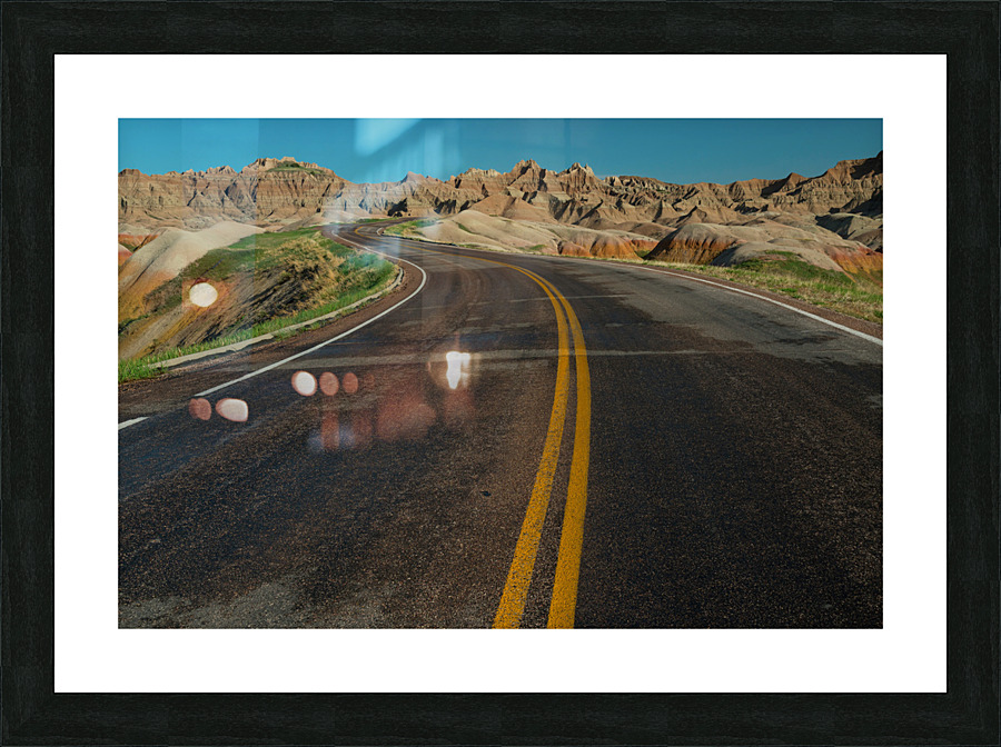 Journey of Colors Driving Through the Enchanting Badlands Frame print