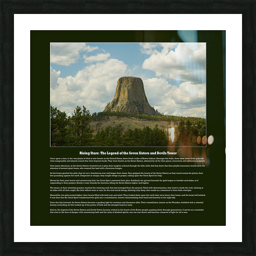 Rising Stars: The Legend of the Seven Sisters and Devils Tower  Framed Print Print