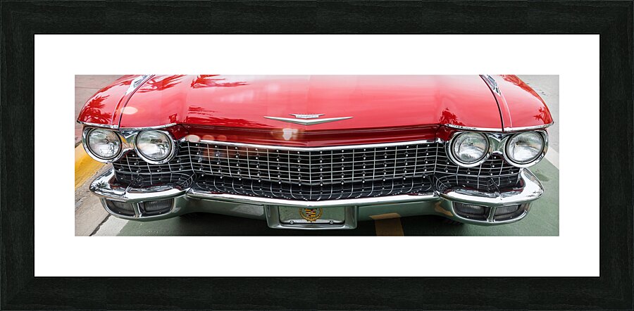 Front End of a Stunning Red Cadillac Eldorado   Impression encadrée