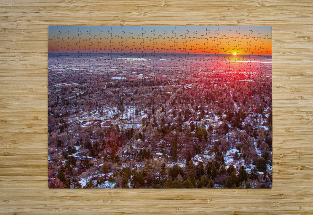 Winter Morning Sunrise Over Boulder Colorado University Bo Insogna Puzzle printing