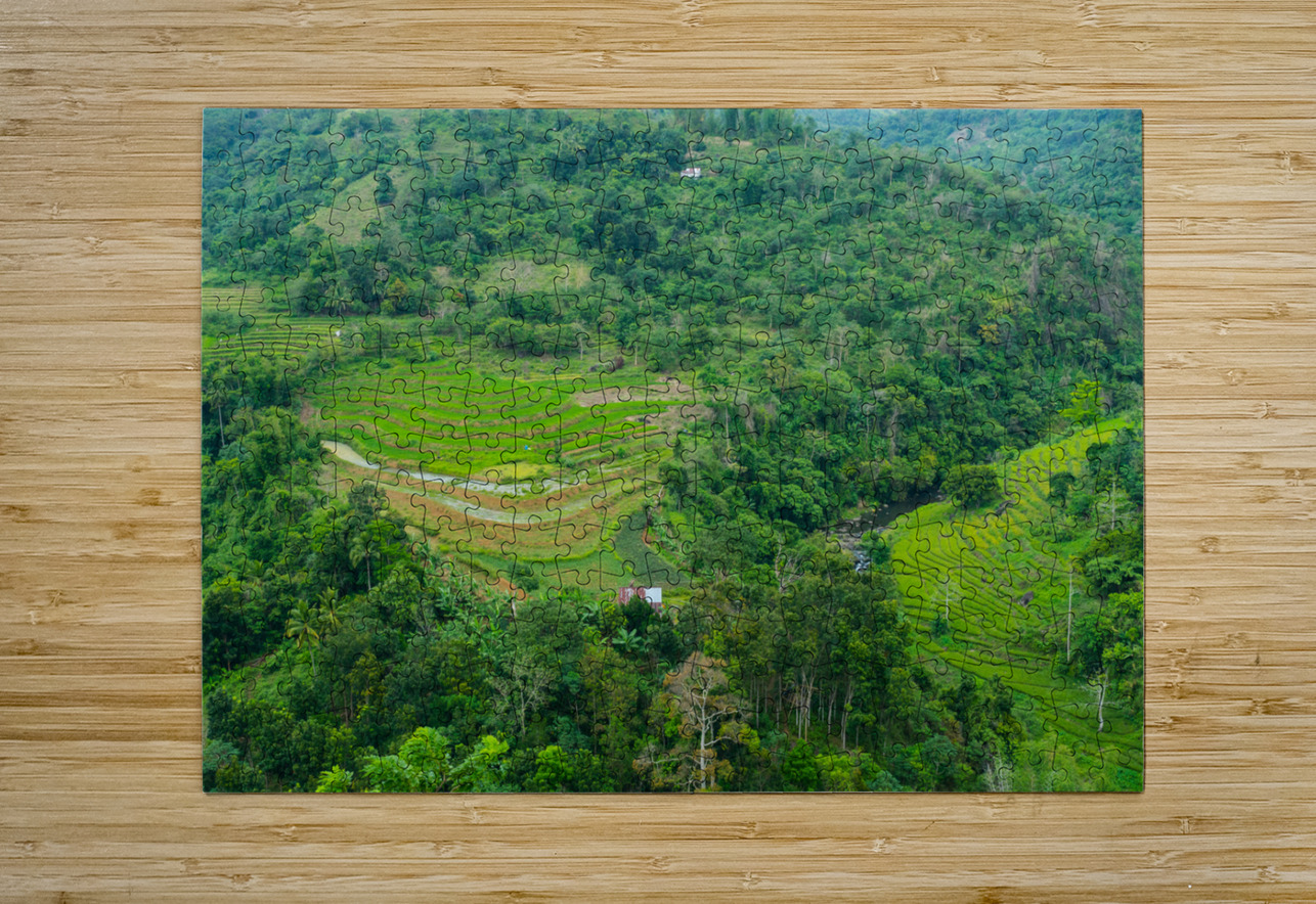 Mountain Rice Fields of Negros Island Emerald Tranquility Bo Insogna Puzzle printing
