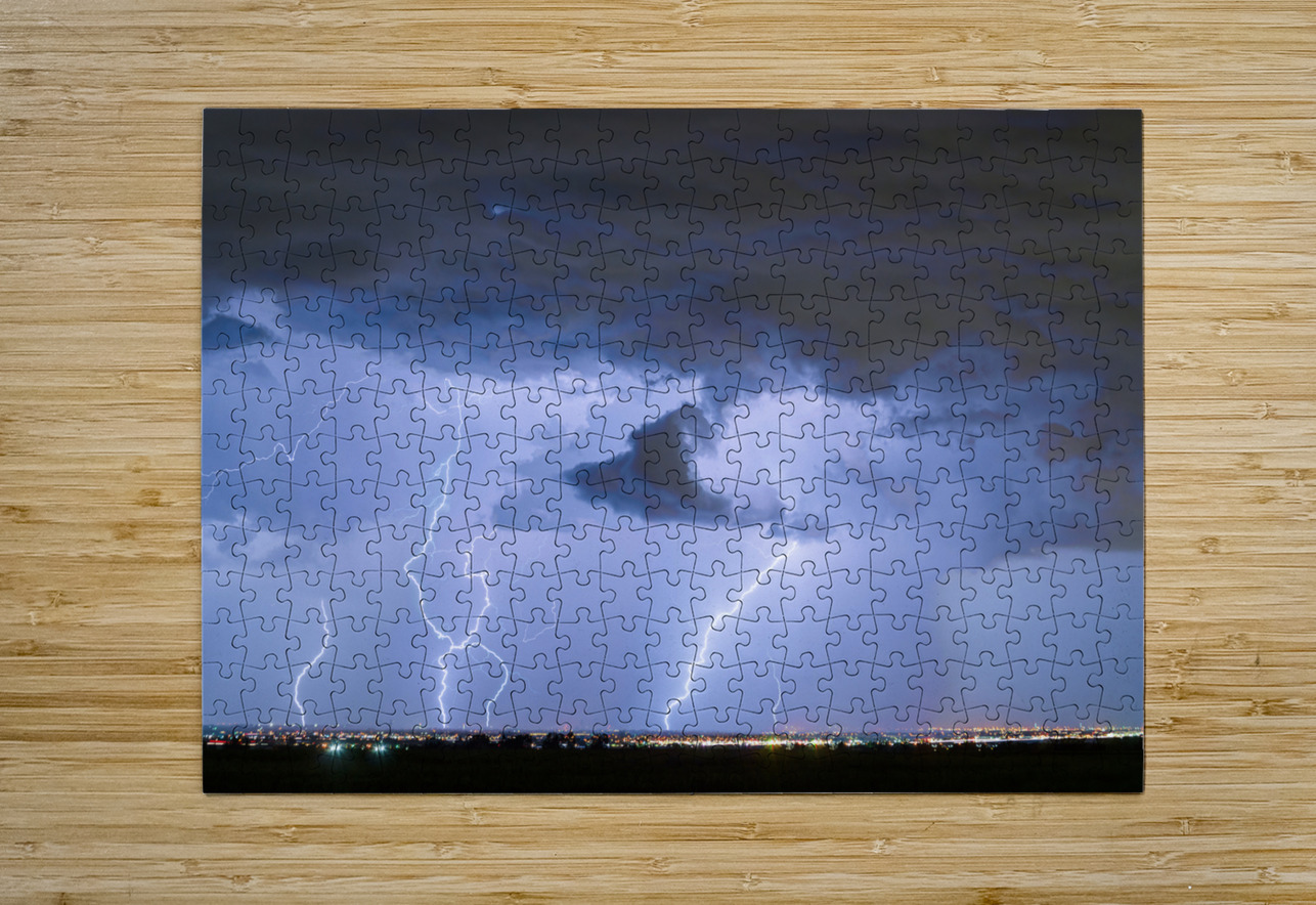 Thunderstorm and Lightning Striking Firestone Colorado 1 Bo Insogna Puzzle printing