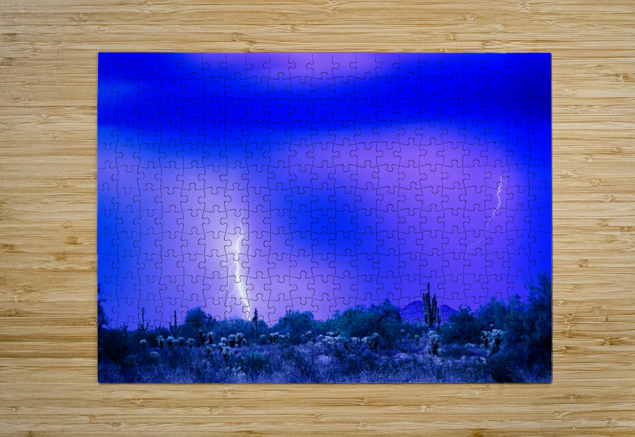 Arizona Blue Hour Desert Storm Bo Insogna Puzzle printing