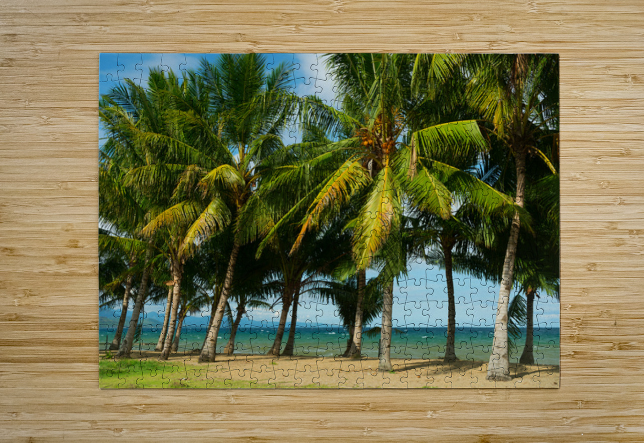 Stunning Palm Trees Swaying on the Shores of Negros Oriental Bo Insogna Puzzle printing