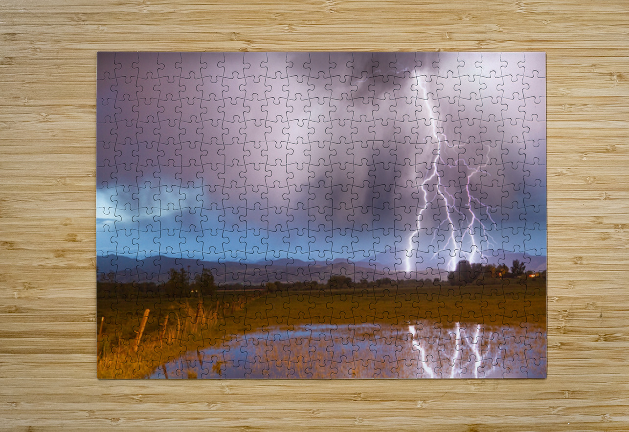 Lightning Striking Longs Peak Foothills 6 Bo Insogna Puzzle printing