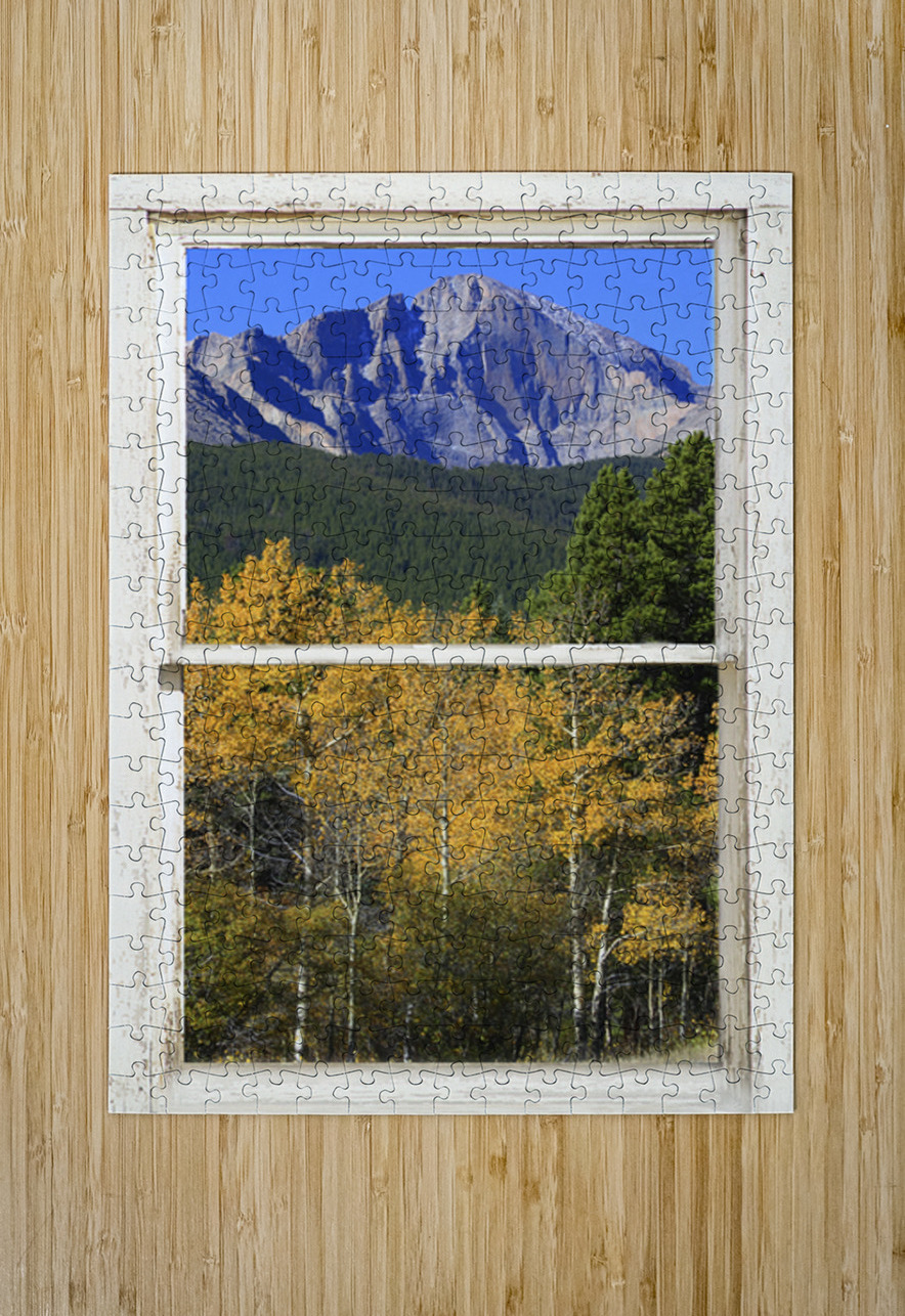 Colorado Autumn Longs Peak Window View Fine Art Print Bo Insogna Puzzle printing