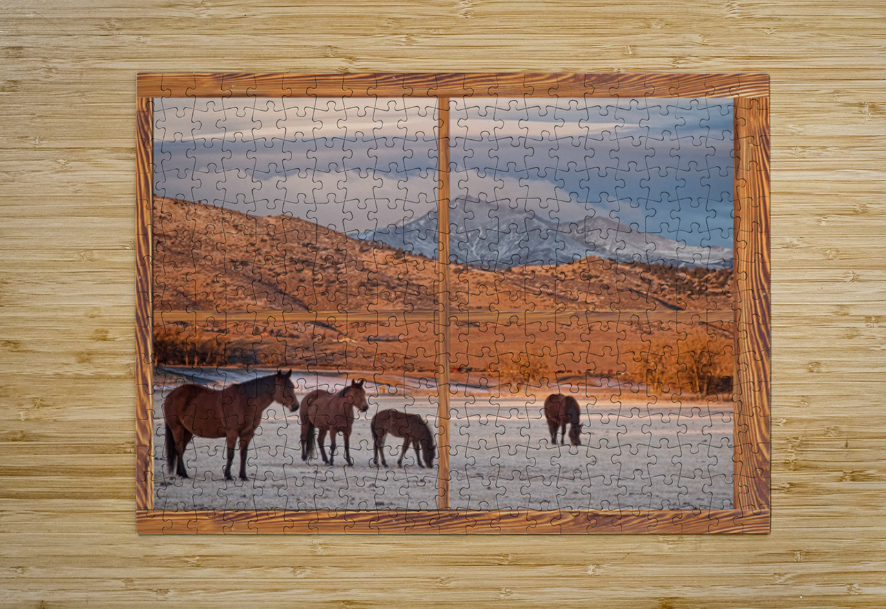 Wild Horses Mountain Window View Fine Art Landscape Bo Insogna Puzzle printing