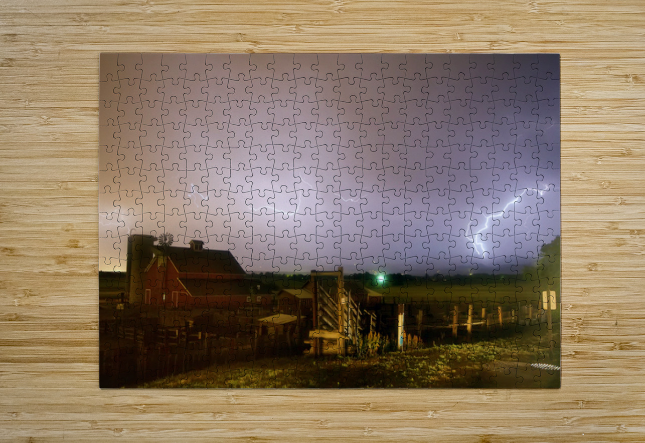 Lightning Storm over Historic Lohr McIntosh Farm in Longmont CO Bo Insogna Puzzle printing