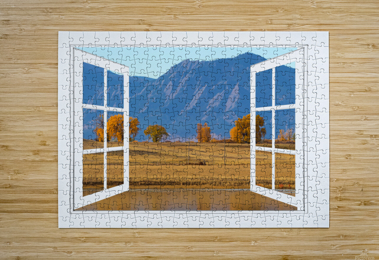 Boulder Flatirons Autumn Trees  Open Window View Bo Insogna Puzzle printing