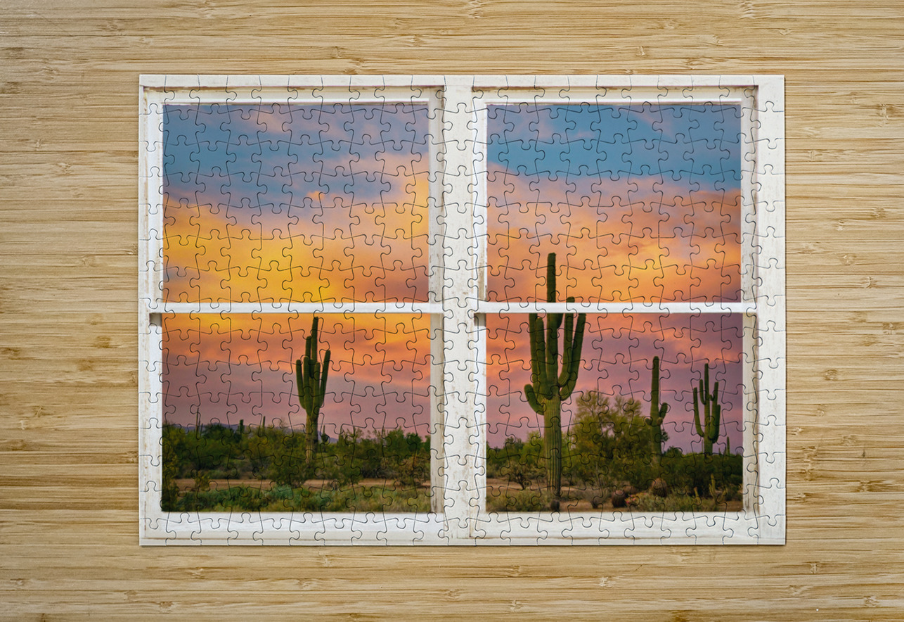 Colorful Southwest Desert Rustic Window View Bo Insogna Puzzle printing