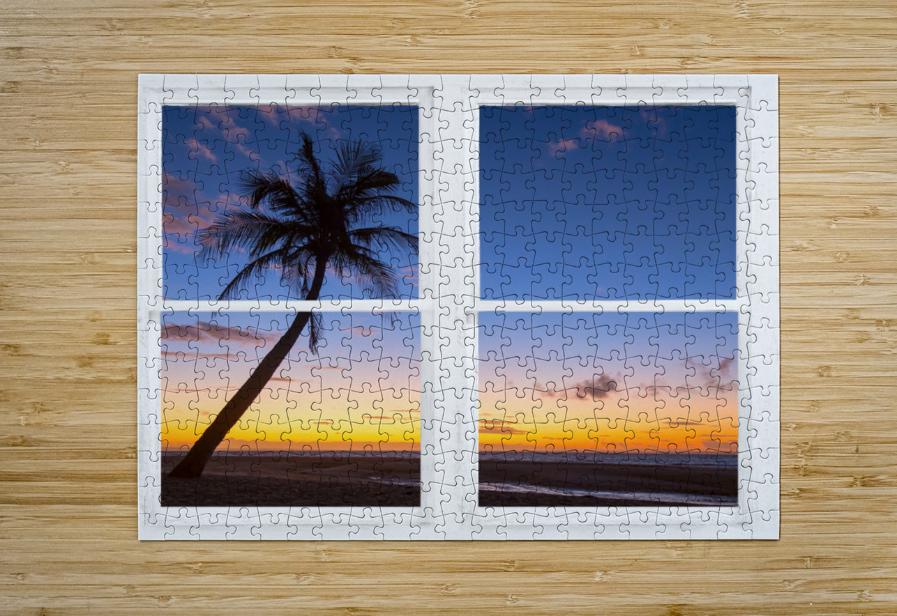 Tropical Paradise Colorful Sunset Whitewash W Bo Insogna Puzzle printing