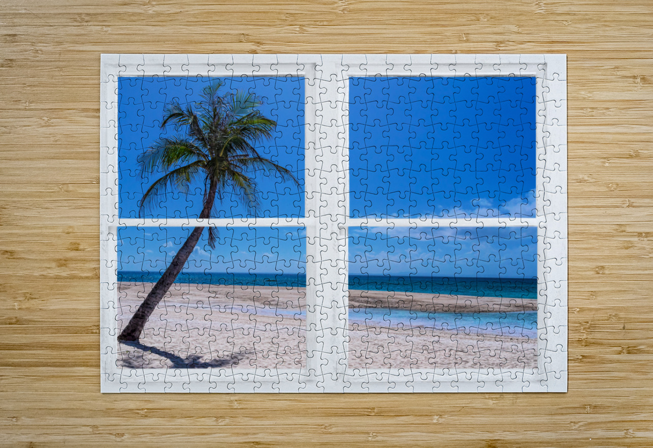 Tropical Paradise Whitewash Window View Bo Insogna Puzzle printing