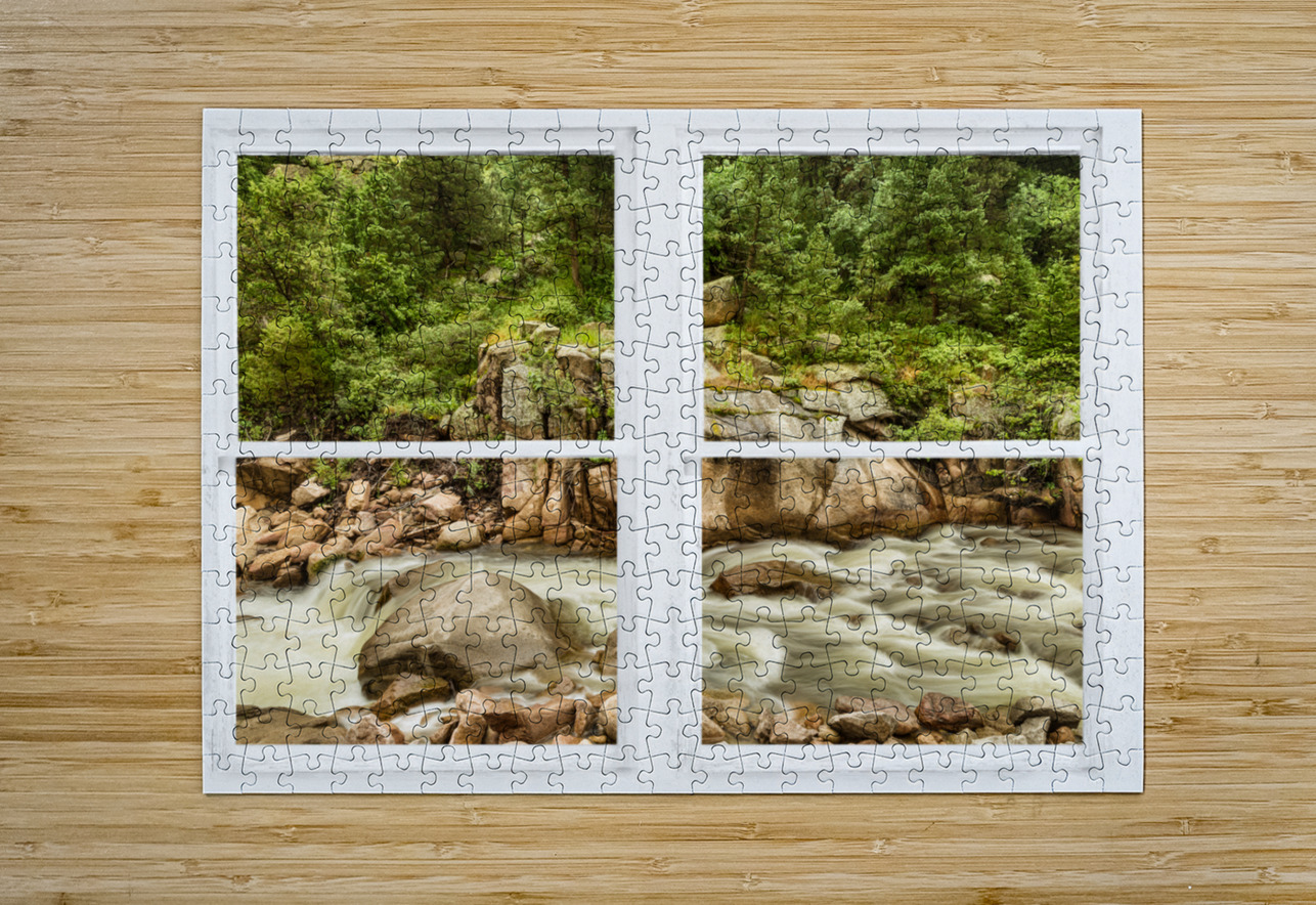 Mountain Stream Whitewash  Window View Bo Insogna Puzzle printing