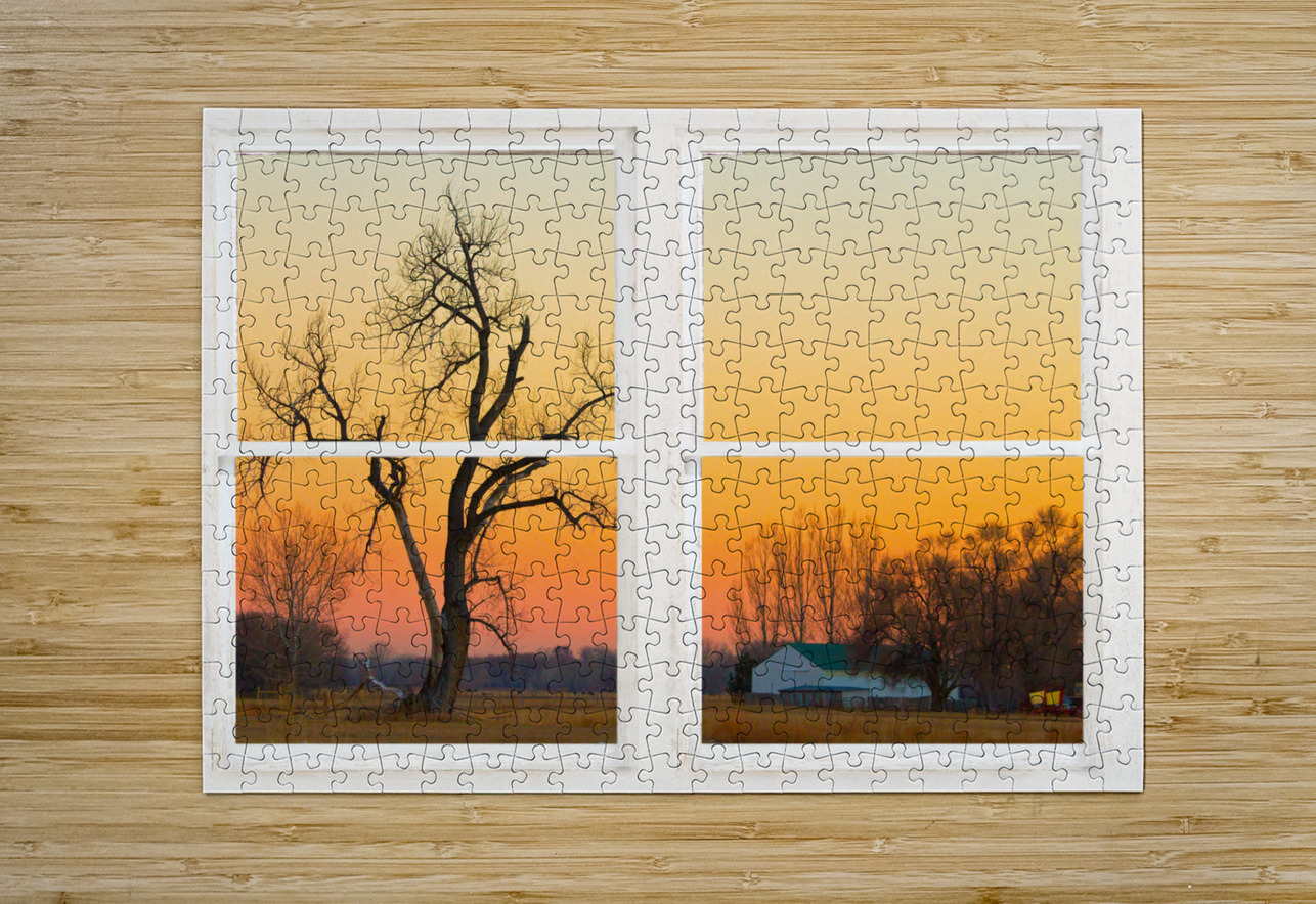 Winter Season Country Sunet White Window View Bo Insogna Puzzle printing
