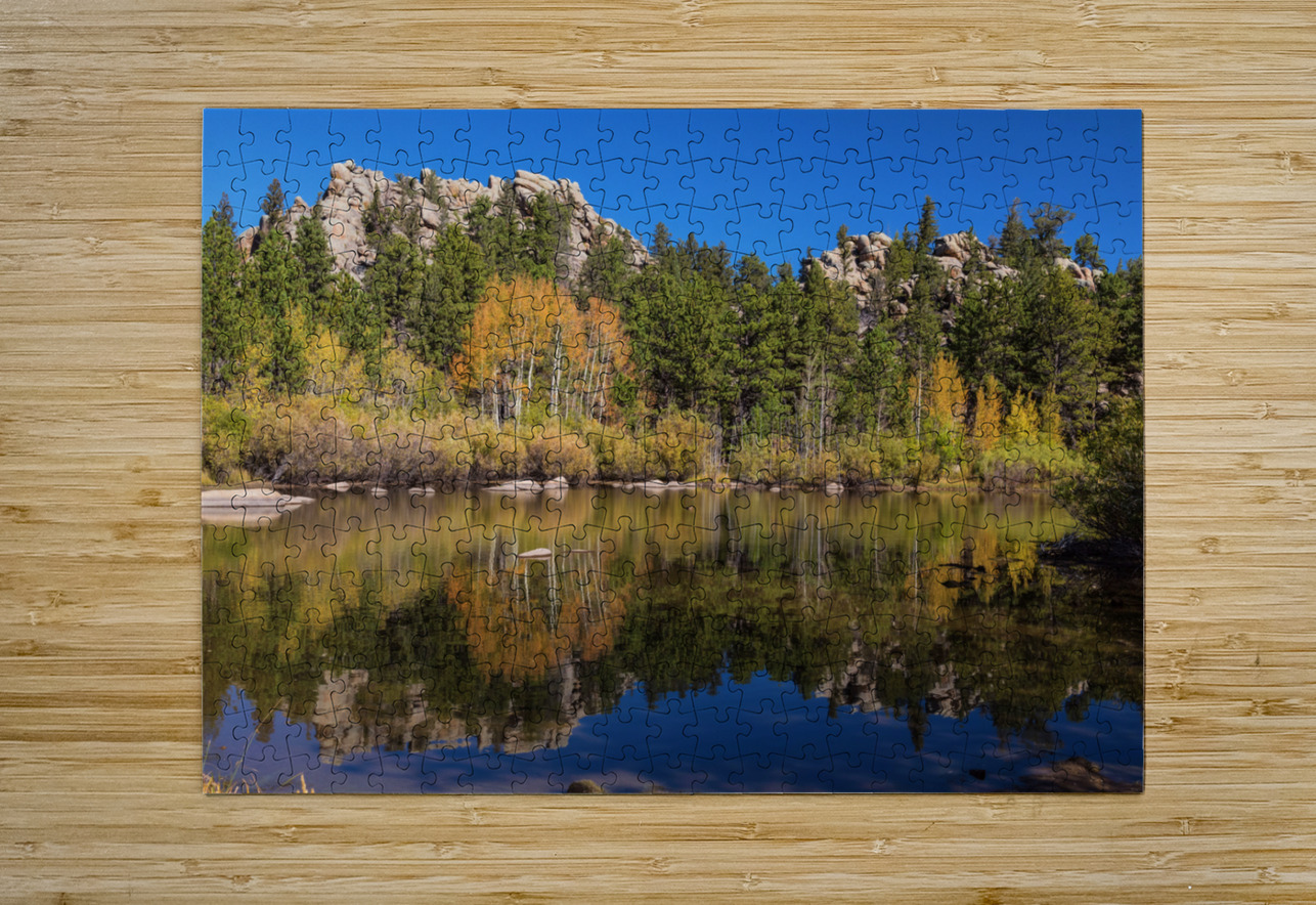 Cool Calm Rocky Mountains Autumn Reflections Bo Insogna Puzzle printing