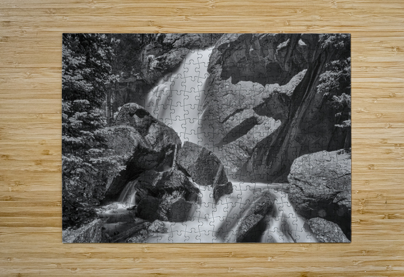 Colorado Ouzel Falls Black White Bo Insogna Puzzle printing
