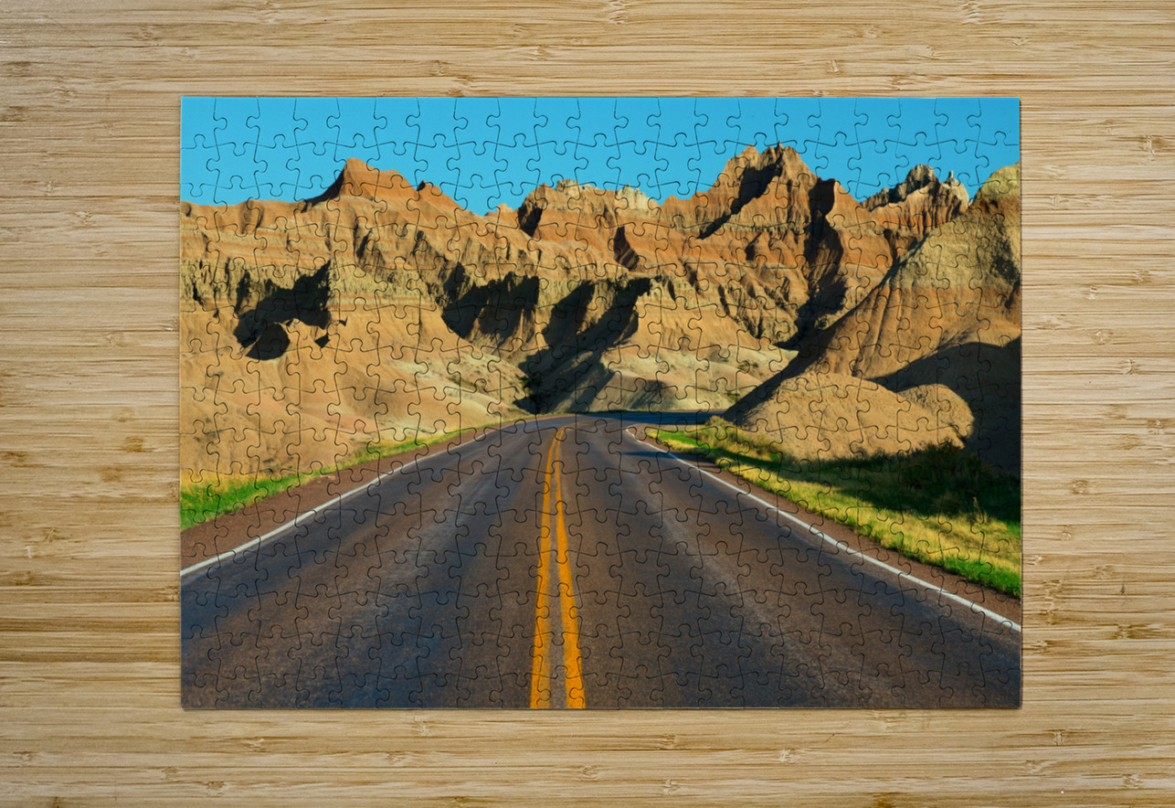 Majestic Badlands of South Dakota - A Scenic Drive of Natural Beauty Bo Insogna Puzzle printing