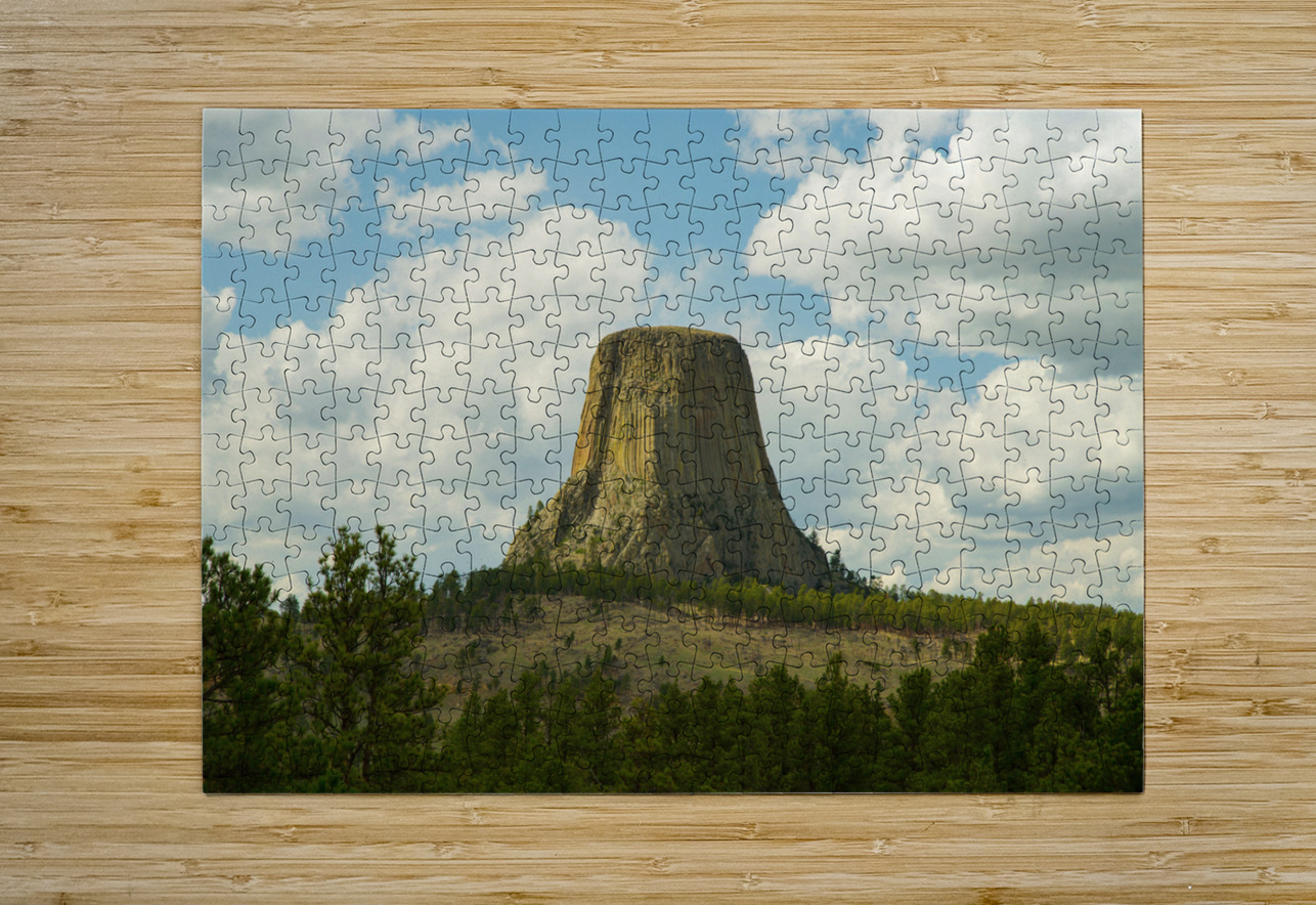 Majestic Devils Tower in Wyoming Amidst Pine Forest Bo Insogna Puzzle printing