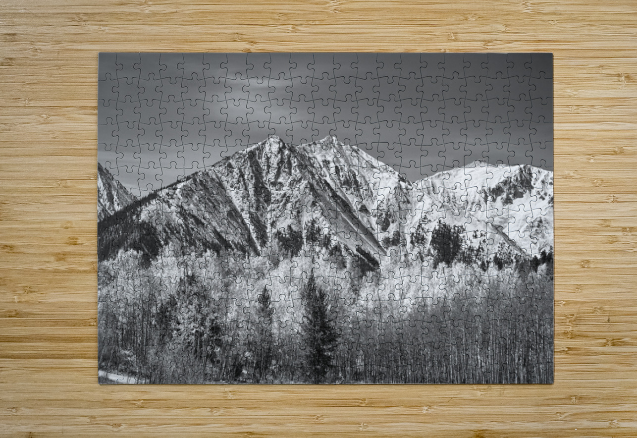 Rocky Mountain Autumn High In Black and White Bo Insogna Puzzle printing
