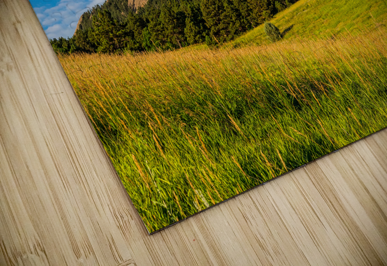 Boulder Colorado Flatirons Sunset Golden Light Bo Insogna Puzzle