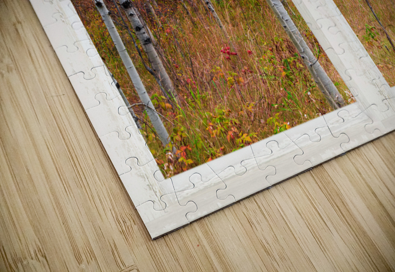Happy Forest  Autumn Season Rustic Window View Bo Insogna Puzzle