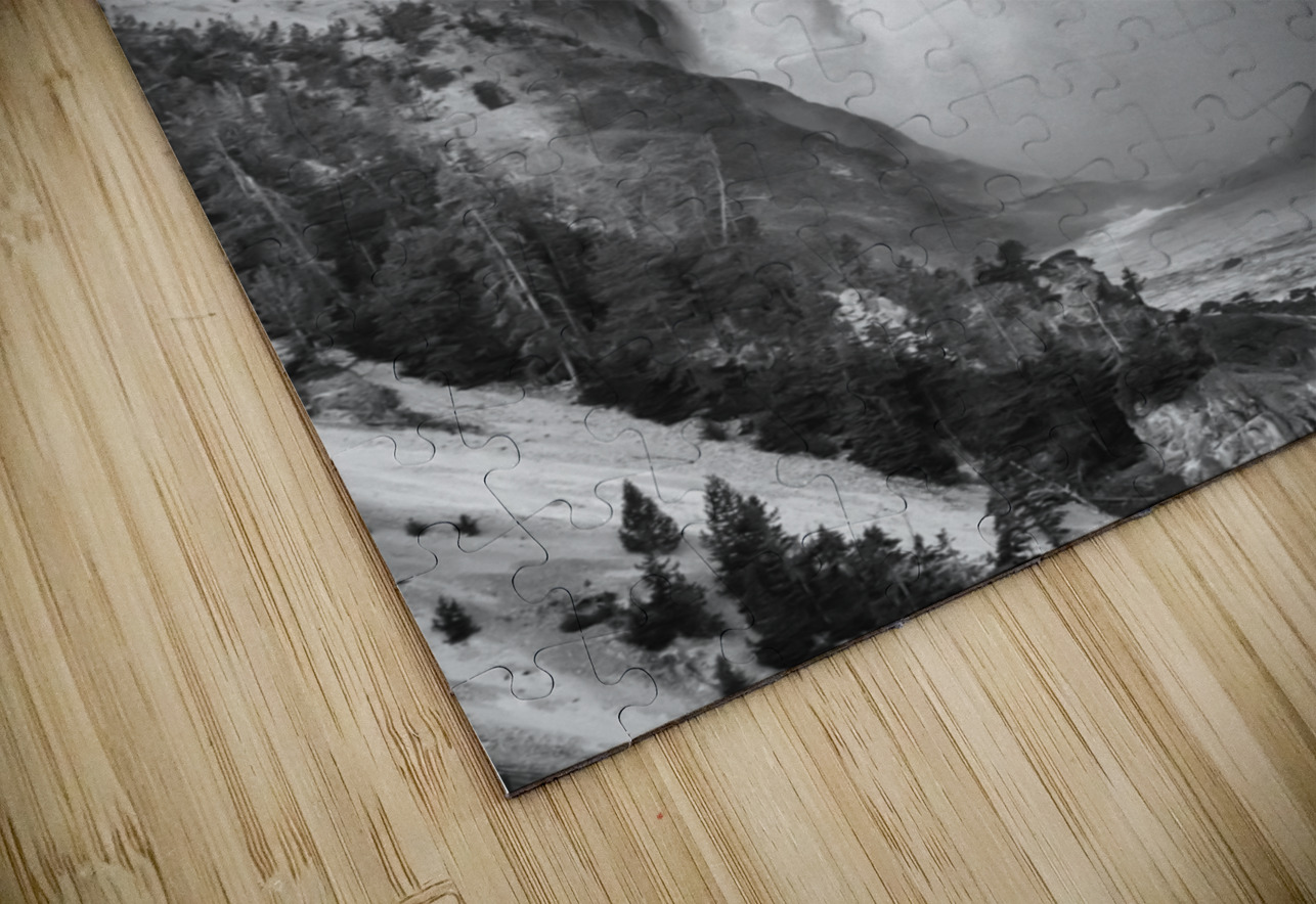 Upper Yellowstone Falls Black White Bo Insogna Puzzle