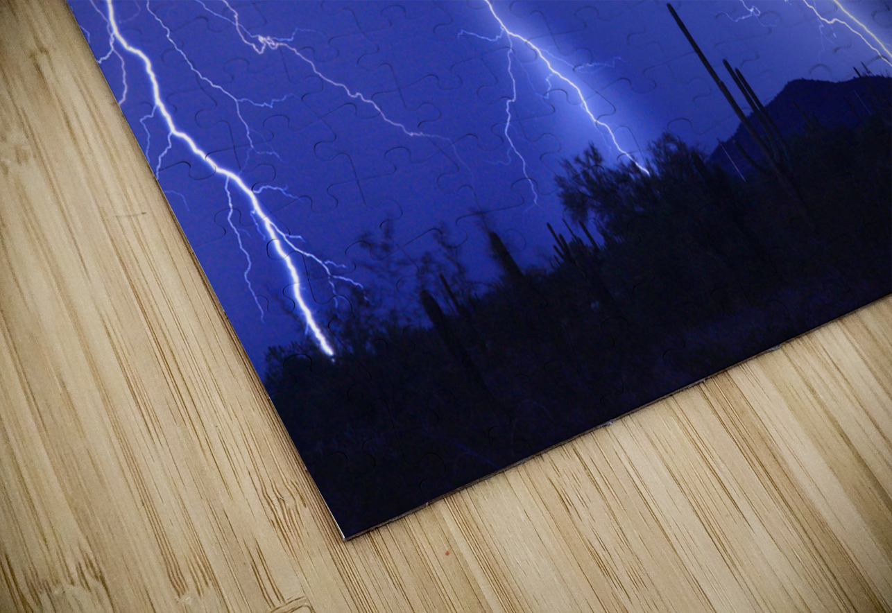 Lightning Storm in the Desert HD Sublimation Metal print