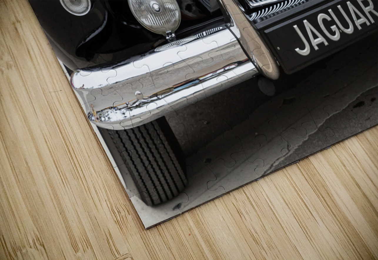 Front End of a Classic Old Black Jaguar Bo Insogna Puzzle