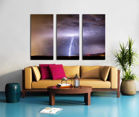 Lightning Strikes Following Rain Split Canvas print