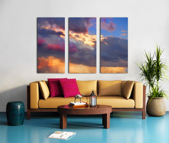 Cloudscape Sunset Touch Blue Split Canvas print