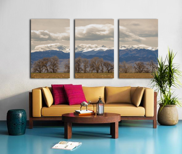 Rocky Mountain Front Range Peaks and Trees Pano Toile Multi-Panneaux