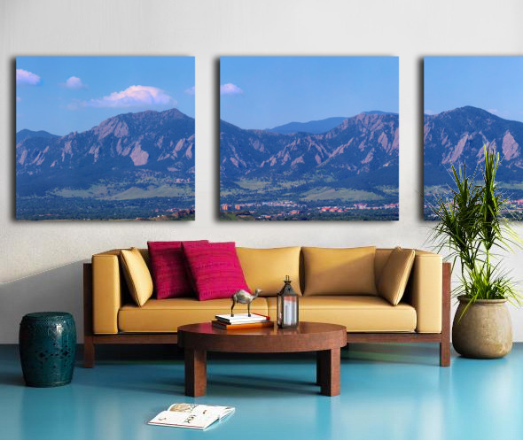 Boulder Flatirons and University of Colorado Panoramic View Split Canvas print
