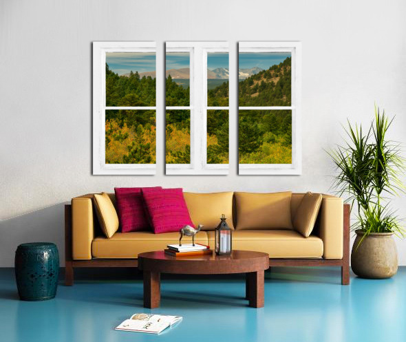 Rocky Mountain Whitewash Picture Window View Split Canvas print
