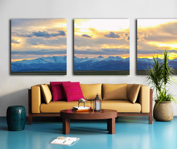 Rocky Mountain Lookout Sunset Panorama20x60 Split Canvas print