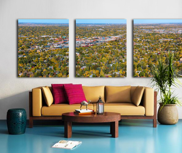 Downtown Boulder Colorado Autumn Panoramic Split Canvas print