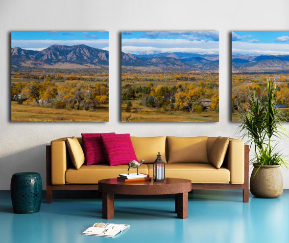 Beautiful Boulder Colorado Autumn Panoramic Toile Multi-Panneaux