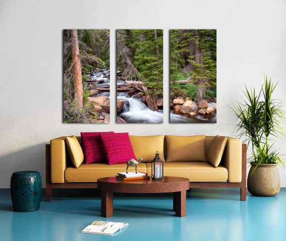 Rocky Mountains Stream Scenic Landscape Split Canvas print