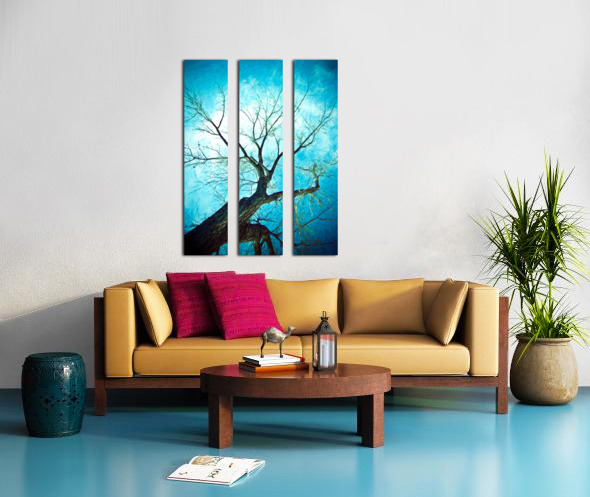 winter tree blue Split Canvas print