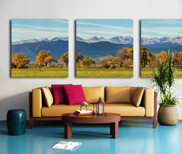 Rocky Mountain Autumn Farming Panorama Split Canvas print