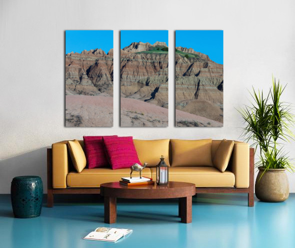 Contrasting Colors and Textures in the Badlands of South Dakota Split Canvas print