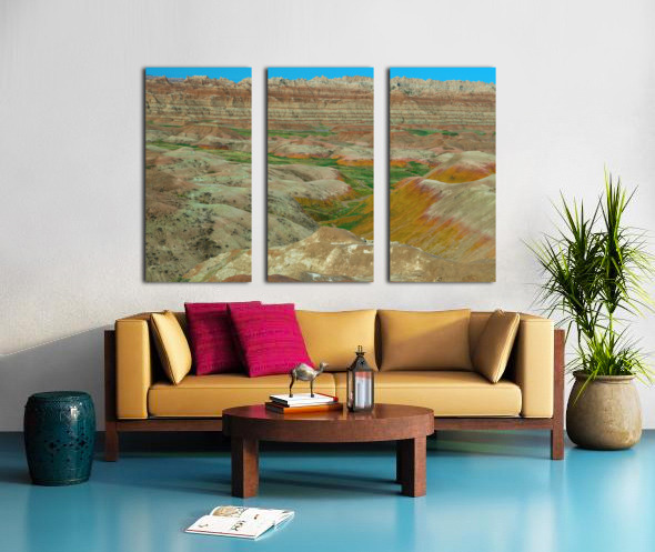 Vibrant Captivating Nature Landscape of Colorful Badlands Split Canvas print