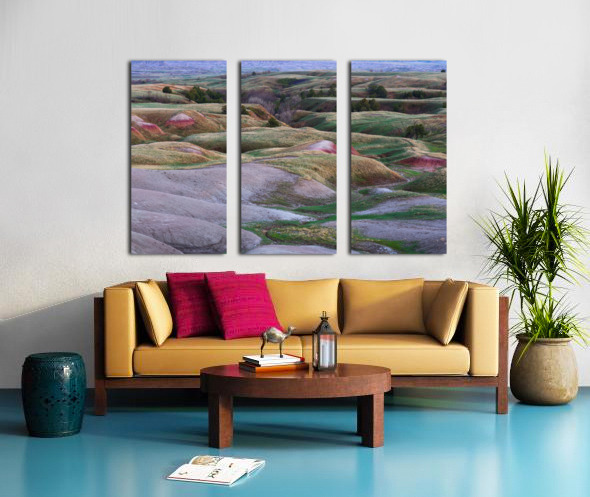 Colors of South Dakota Badlands Tuscany-Like Rolling Hills Split Canvas print