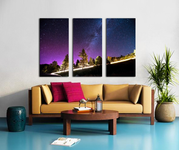 Starry Night Sky Astrophotography Colorado Rocky Mountains Split Canvas print